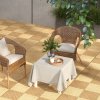 Outsunny 9 Pcs Wooden Interlocking Decking Tiles, 30 x 30 cm Anti-slip Outdoor Flooring Tiles, 0.81m² per Pack, All Weather Use for Patio, Balcony, Terrace, Hot Tub, Yellow