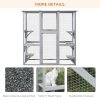 PawHut Large Outdoor Cat House, Walk-in Cat Enclosure, Wooden Catio with 6 Jumping Platforms, Waterproof Asphalt Roof