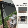 Outsunny 2 PCS Pergola Canopy Replacement, 4.9 x 1.2m UV Protection Pergola Cover, Easy to Install, for 3 x 3(m) Pergola, Dark Grey