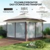 Outsunny 3.6 x 3.6 m Pop up Gazebo with Netting and Wheeled Carry Bag, UPF50+ Height Adjustable Party Tent Instant Canopy Sun Shade Shelter, Khaki