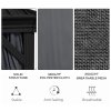 Outsunny 3 x 3.7m Outdoor Hardtop Gazebo Canopy Aluminium Frame with 2-Tier Roof & Mesh Netting Sidewalls for Patio, Dark Grey