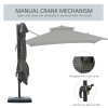 Outsunny 2.7 x 2.7(m) Cantilever Parasol with Aluminium Frame, Crank and Tilt, 360-Degree Rotation, Double Top Garden Umbrella with Base and Cover, Dark Grey