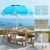 Outsunny 2m Beach Umbrella Portable with Sand Anchor, Adjustable Height & Tilt Beach Parasol with Carry Bag, UPF50+ UV Protection Sunshade Shelter, Blue