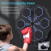 SPORTNOW Music Boxing Machine, Smart Bluetooth Boxing Machine Wall Mounted with 9 Speeds & Modes, LED Lights, Punching Pad for Adults, Black