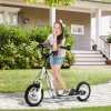 HOMCOM Kids Scooter, Teen Push Scooter with Big Wheels, 85-95cm Adjustable Handlebar Height, Dual Brakes, Scooter for Kids 5+ Years Old, White