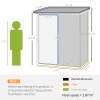 Outsunny 5ft x 3ft Metal Garden Storage Shed, Outdoor Tool Shed with Sloped Roof, Lockable Door for Tools, Equipment, Light Green