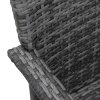 Outsunny 3 Pieces Rattan Bistro Set with Furniture Cover, Wicker Garden Furniture Set, Glass Top Coffee Table and Chairs with Cushions for Outdoor, Patio, Balcony, Grey
