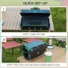Outsunny Portable Mini Charcoal Barbecue Grill with Suitcase Shell, Outdoor Folding Tabletop BBQ Grill for Garden Camping Picnic Party, Black