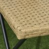Outsunny Folding Rattan Garden Coffee Table, Small Square Outdoor Bistro Side Table with Rattan Top for Patio, Balcony, Porch, 40 x 40 x 40 cm, Natural