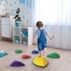 AIYAPLAY Stepping Stones for Kids, 6 Pieces Balance Stones with Non-Slip Wrapping Strips, Outdoor Indoor Stackable Sensory Toys Obstacle Course for Balance and Motor Skills