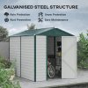 Outsunny 9 x 6FT Metal Garden Shed, Galvanised Outdoor Storage Shed with Window, Lockable Door, Tool Storage Shed for Yard, Patio, Lawn, Green