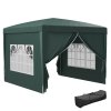 Outsunny 3 x 3(m) Pop Up Gazebo, Water and UV Resistant Party Tent Camping Canopy Marquee with Carry Bag, Green