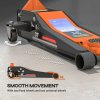 HOMCOM 3 Ton Hydraulic Low Profile Floor Jack, Heavy Duty Car Trolley Jack Lift with 7.5-50.5 cm Lifting Range, Dual Piston Pump, Wheels, Non-slip Handle for Car Van Garage Tyre Repair Change, Orange