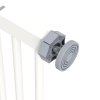 PawHut Dog Gate Stair Gate Pressure Fit Pets Barrier Auto Close for Doorway Hallway, 74-87cm Wide Adjustable, White