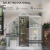 Outsunny 6 x 6ft Polycarbonate Greenhouse, Walk-In Greenhouse with Sliding Door, Adjustable Window, Aluminium Frame and Foundation, Garden Grow House with Rain Gutter, Silver