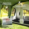 Outsunny 4 Man Tunnel Tent, Family Camping Tent with Porch, Bedroom and Living Area, Sewn in Groundsheet, 3000mm Waterproof, Portable with Bag for Hiking, Festival, Backpacking, Green