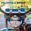 AIYAPLAY 12V Kids Electric Motorbike, Kids Electric Ride on Motorcycle, Battery Powered Toy with Twist Grip Throttle, Training Wheels, Suspension System, Music, Blue
