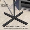 Outsunny 2.5M Garden Cantilever Parasol, Offset Roma Patio Umbrella Hanging Sun Shade Canopy Shelter with 360 Rotation and Cross Base, Black