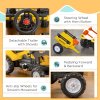HOMCOM Kids Pedal Go Kart, Children Ride on Digger, Ride on Toy Car, Excavator Tractor Digger Dumper for Kids 3 Years, Yellow