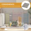 PawHut Dog Playpen, Puppy Pen, Metal Rabbit Run, Pet Crate Fence w/ Door, for Indoors and Outdoors, 60H x 120cm