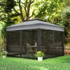 Outsunny 3 x 3(m) Pop Up Gazebo with Netting and Carrying Bag, Party Tent Instant Event Shelter, Height Adjustable and UV-Resistant, for Garden, Patio, Grey