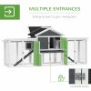 PawHut Large Chicken Coop with Run Garden Hen House Poultry Coops Cages with Nesting Box Wooden 204 x 85 x 93cm, Grey