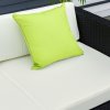 Outsunny 5 Pieces PE Rattan Garden Furniture Set with Cushions, Outdoor Corner Sofa, Patio Sectional Conversation Furniture Sets with Glass Top Coffee Table, Black