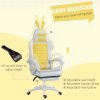 Vinsetto Reclining Racing Gaming Chair with Headrest and Lumber Support, PU Leather Computer Chair with Removable Rabbit Ears, Footrest, Yellow