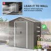 Outsunny 6.5ft x 3.5ft Garden Storage Shed, Large Metal Shed for Outdoor Storage with Double Sliding Doors and 4 Vents, Grey