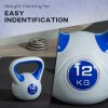 SPORTNOW Kettlebell, 12kg Kettle Bells with Handle for Home Gym Weight Lifting and Strength Training, Dark Blue and Grey