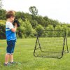 HOMCOM Rebounder Net Practise Kickback Target Goal with 5 Angles, for Teens, Adults, Softball, Football Training, Black