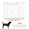 PawHut Dog Gate Stair Gate Pressure Fit Pets Barrier Auto Close for Doorway Hallway, 74-94cm Wide Adjustable, White