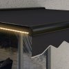 Outsunny 2.5 x 2m Electric Awning with LED Light and Remote Controller, Aluminium Frame Retractable Awning Half Cassette Sun Canopies for Garden Patio Deck Door Window