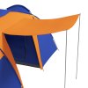 Outsunny 4-6 Man Tunnel Tent with 2 Bedroom, Living Area and Porch, Large Camping Tent, 2000mm Waterproof, Portable with Bag, for Fishing Hiking Festival, Orange and Blue