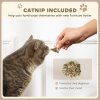 PawHut 2-in-1 Cat Scratcher, Cat Scratching Board with Organic Catnip, Cardboard Lounge for Indoor Cats, 29.5 x 56 x 26cm, Brown