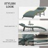 Outsunny Folding Rattan Sun Lounger, Wicker Garden Lounger with Cushion and Pillow, Outdoor Sunbed with Steel Frame for Patio, Beach, Terrace, Mixed Grey