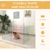 PawHut Dog Playpen Puppy Pen Metal Rabbit Run Pet Crate Fence w/ Door Indoor & Outdoor, 60H x 156cm