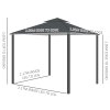 Outsunny 3 x 3 m Garden Gazebo Double Roof Marquee Patio Wedding Party Tent Canopy Shelter with Sidewalls (Dark Grey)