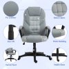 HOMCOM Executive Office Chair, PU Leather High Back Desk Chair, Swivel Computer Chair with Adjustable Height and Tilt Function, Grey