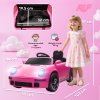AIYAPLAY Licensed RUF CTR 2017 Electric Car for Kids, Ride On Car 12V Battery Powered Kids Electric Vehicle with Remote Control, Soft Start, MP3 Player, LED Lights, Horn, Pink