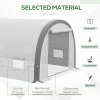 Outsunny 6 x 3(m) Walk-in Polytunnel Greenhouse with Upgraded Structure, Zipped Roll Up Mesh Door, 8 Mesh Windows, Tunnel Warm House Tent with PE Cover, 15 Plant Labels and Gloves, White