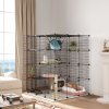 PawHut Cat Cage Indoor, DIY 4 Tier Wire Cat Enclosure with Hammock, Ramps, Doors, Jumping Platforms, Detachable Catio Indoor for 1-3 Cats, 105 x 105 x 140 cm, Black