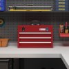 DURHAND 3 Drawer Tool Chest, Lockable Metal Tool Box with Ball Bearing Runners, Portable Toolbox, 510mm x 220mm x 320mm, Red