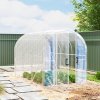 Outsunny 3 x 2 x 2m Polytunnel Greenhouse with 2 Hinged Door, Walk-in Grow House Tent with PE Cover and Galvanised Steel Frame, Clear