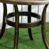 Outsunny 60cm Round Garden Table, Outdoor Hollow Top Design Side Table with Cast Aluminium Frame for Patio, Garden, Balcony, Bronze