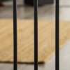 PawHut Dog Gate with Cat Flap Pet Safety Gate, Auto Close Double Locking Pine Wood Decoration, for Doorways Stairs Indoor, 74-80 cm Wide, Black