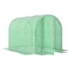 Outsunny 3 x 2 x 2m Polytunnel Greenhouse with Hinged Door, Walk-in Grow House Tent with PE Cover and Galvanised Steel Frame, Green