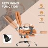 Vinsetto High Back Vibration Massage Office Chair, Heated Reclining PU Leather Computer Chair with 135° Reclining Back and Footrest, Light Brown
