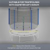 SPORTNOW 10ft Trampoline Net Replacement with 6 Plastic Pole Covers, Weather-Resistant Trampoline Netting Replacement with Zipped Entrance, Poles Not Included, Blue