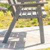 Outsunny 2-Seater Wooden Garden Bench, Antique Loveseat Chair with Table & Parasol Hole, Outdoor Bench for Porch, Patio, Grey